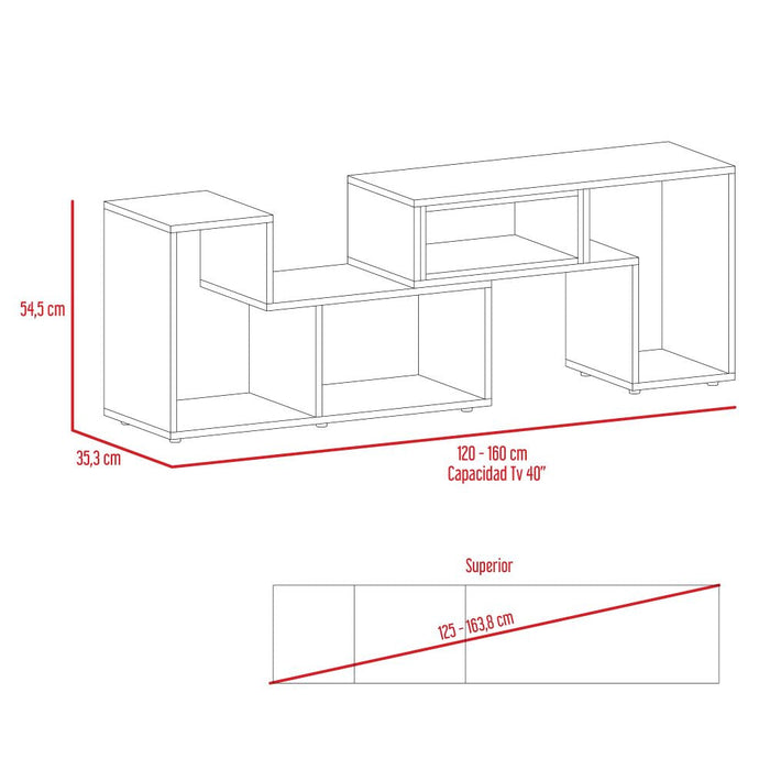 Combo Para Sala Amudomi, Incluye Mesa Para Tv Y Biblioteca Escalera.