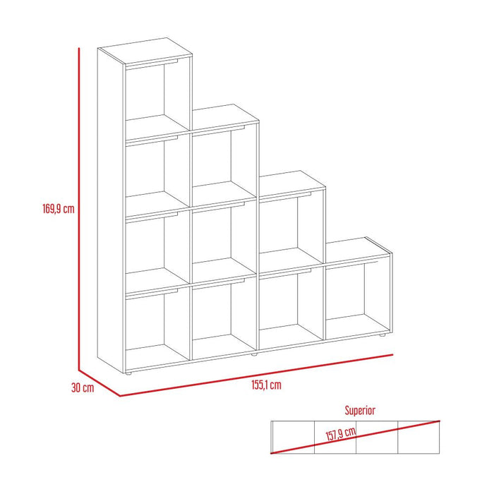 Combo Para Sala Velez, Incluye Mesa Para Tv Biblioteca Escalera Y Mesa Auxiliar.