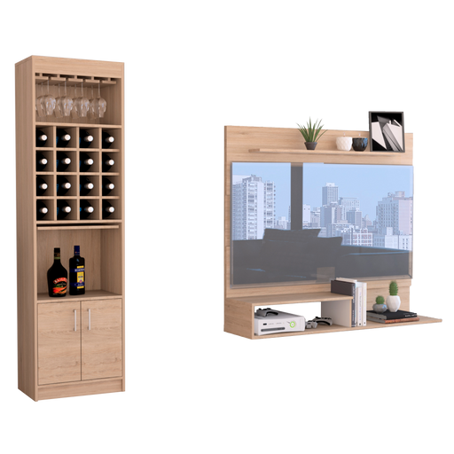 Combo Para Sala Moroni, Incluye Panel Tv Y Bar.