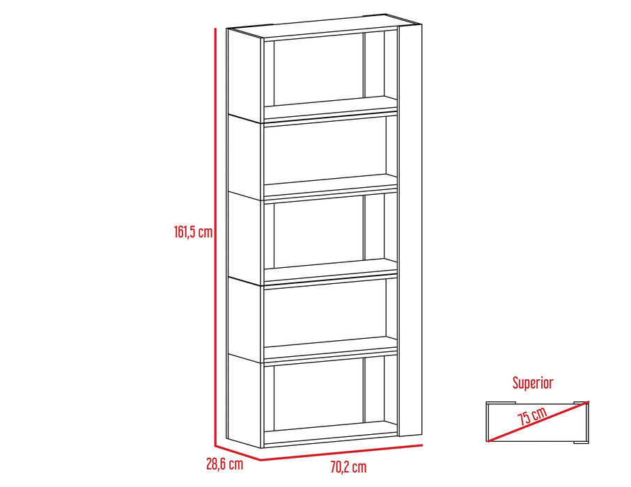 Combo Para Sala Brigdon, Incluye Mesa Para Tv Y Biblioteca Cubo.