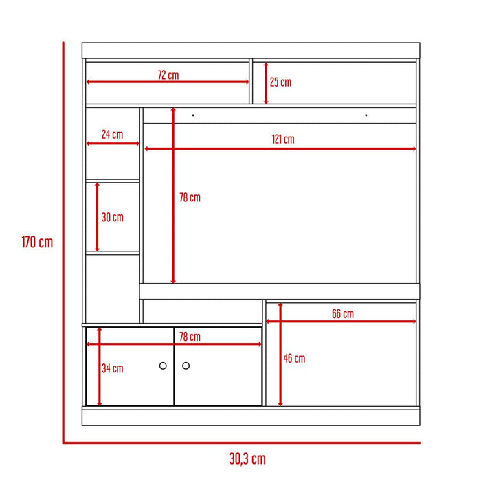 Combo Para Sala Kaia, Incluye Mesa Para Tv Y Vitrina.