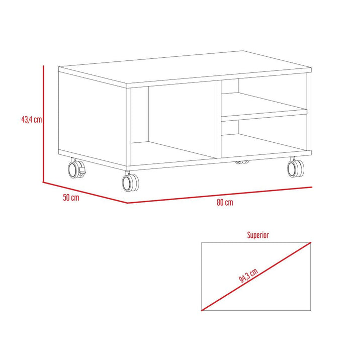 Combo Para Sala Rocco, Incluye Mesa Para Tv Biblioteca Mesa Auxiliar Y Mesa De Centro.