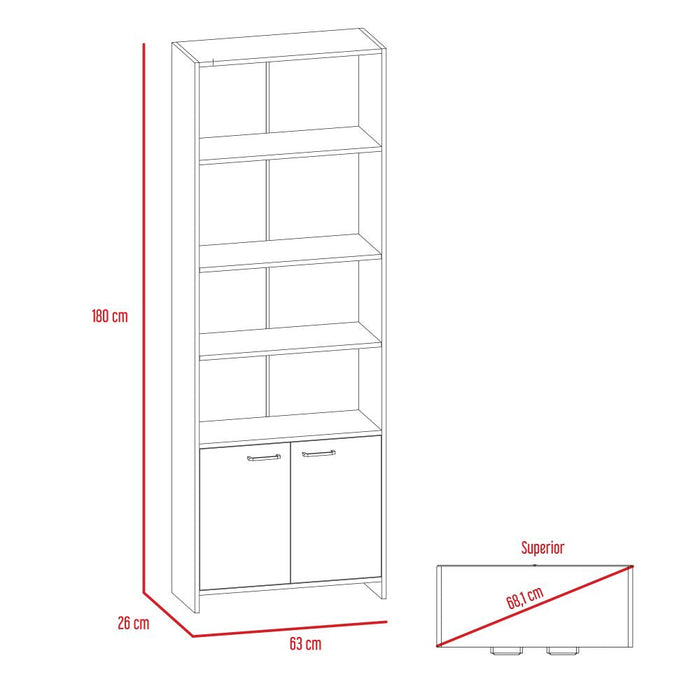 Combo Para Sala Naveen, Incluye Mesa Para Tv Y Biblioteca.