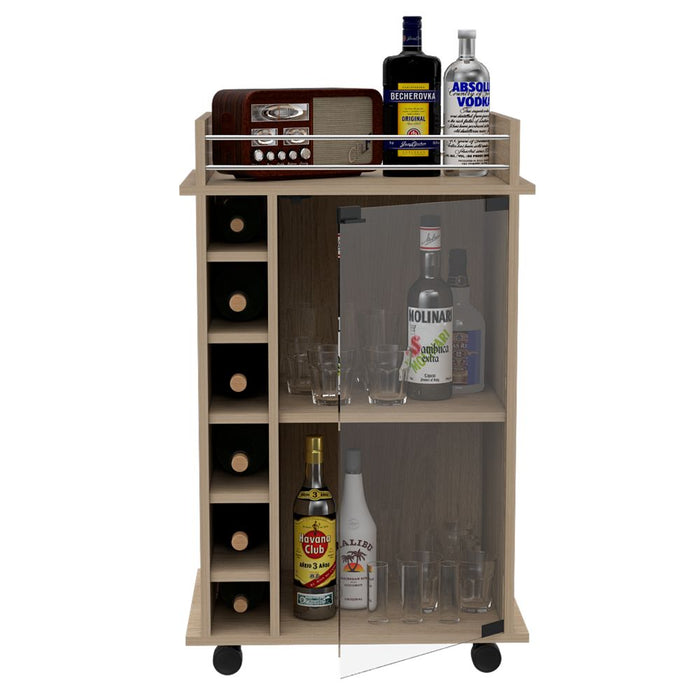 Bar Dukaty, Beige, con Rodachines Para Su Fácil Desplazamiento