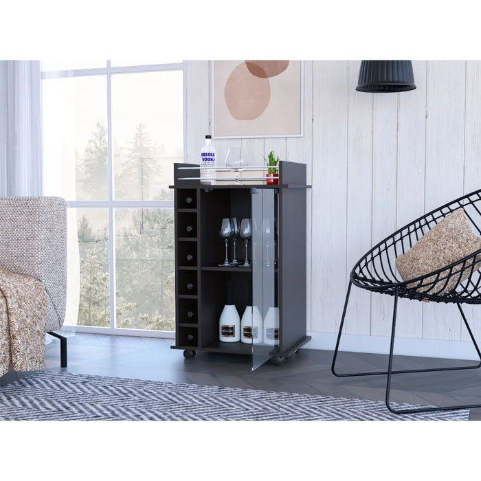 Bar dukaty, wengue, con rodachines para su fácil desplazamiento zf