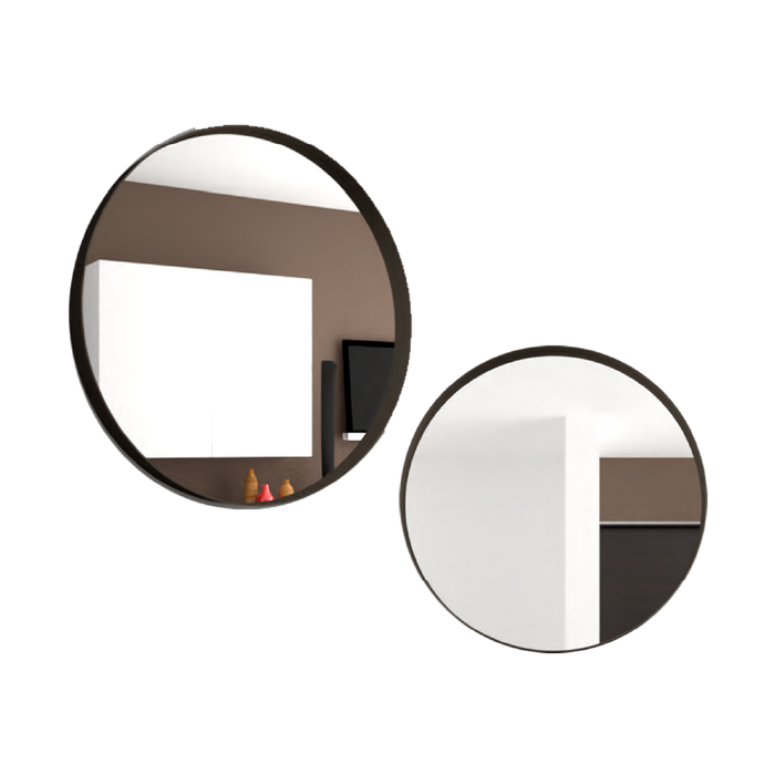 Espejo Circular Bela, Negro, con Marco En Estructura Metálica X2