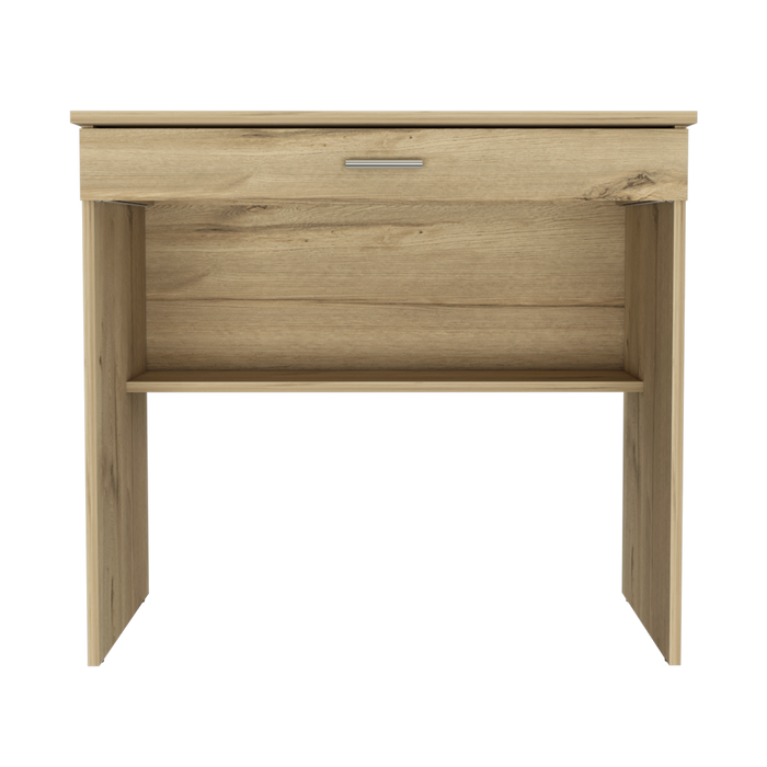 Escritorio Eros, Café Claro, con Cajón Multiusos de Correderas Metálicas Deslizables