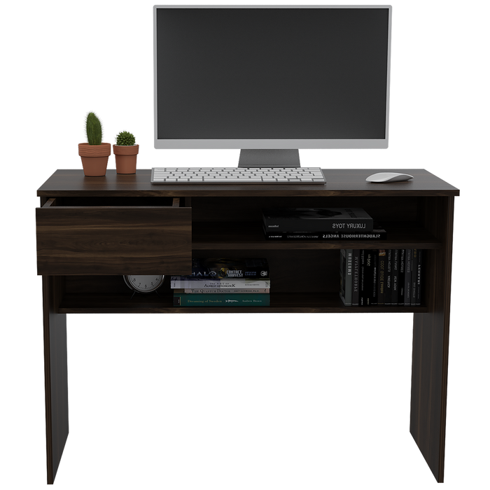 Escritorio Taira, Caoba, con Amplia Superficie de Trabajo y Un Cajón