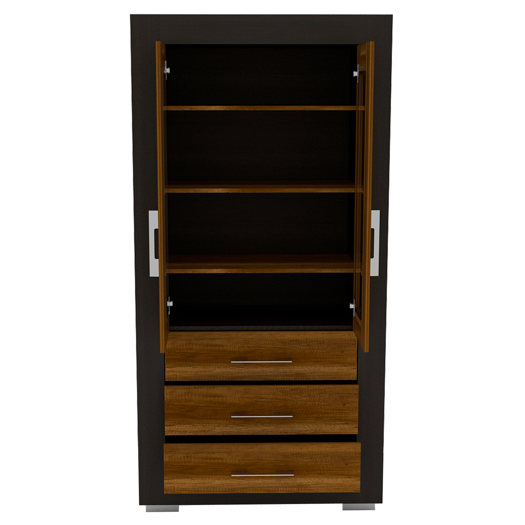 Estantería Multiusos Yakam, Caramelo y Wengue, con Gran Capacidad de Almacenamiennto