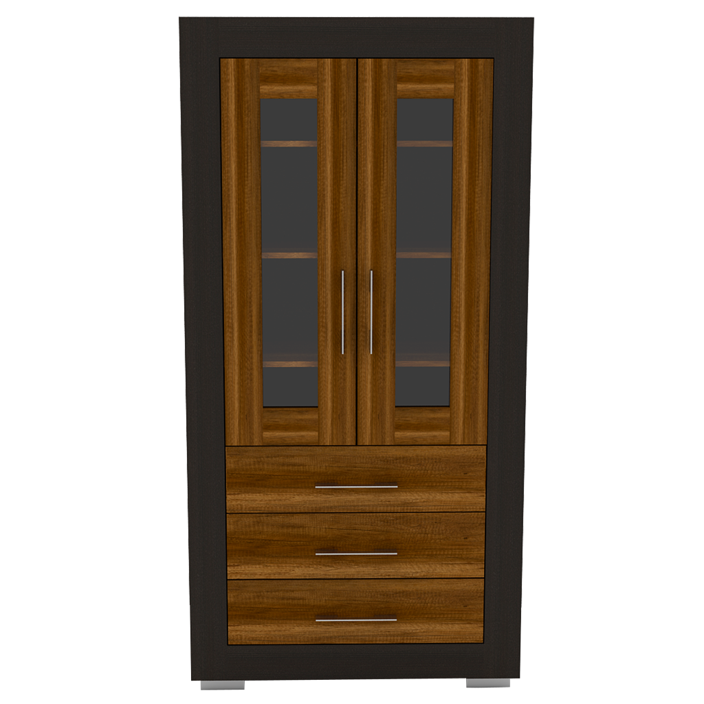 Estantería Multiusos Yakam, Caramelo y Wengue, con Gran Capacidad de Almacenamiennto