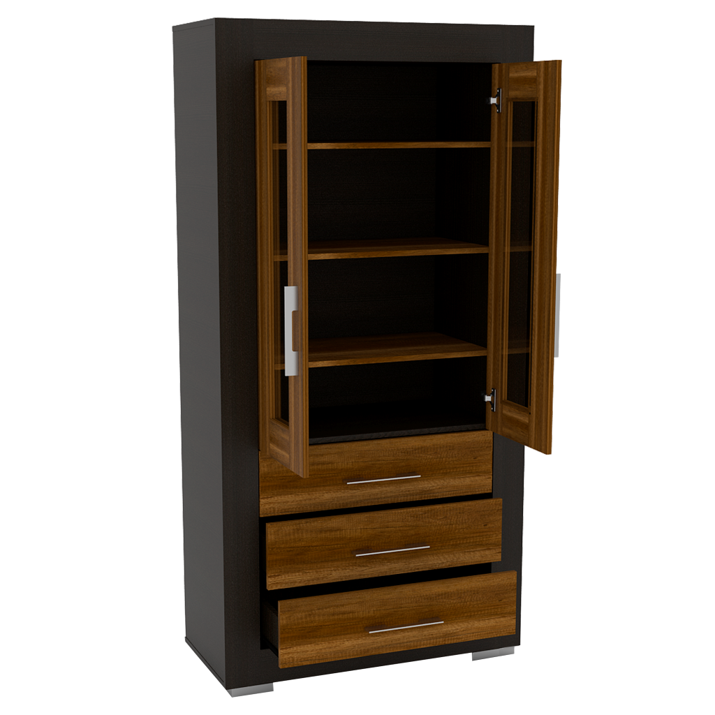 Estantería Multiusos Yakam, Caramelo y Wengue, con Gran Capacidad de Almacenamiennto