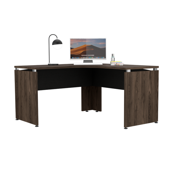 Escritorio en L Concept L140 color Chocolate y Negro Soft para Oficina.