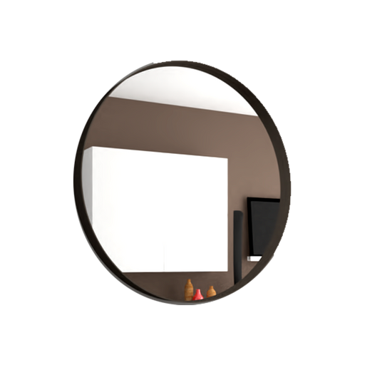 Espejo Circular Bela, Negro, con Marco En Estructura Metálica