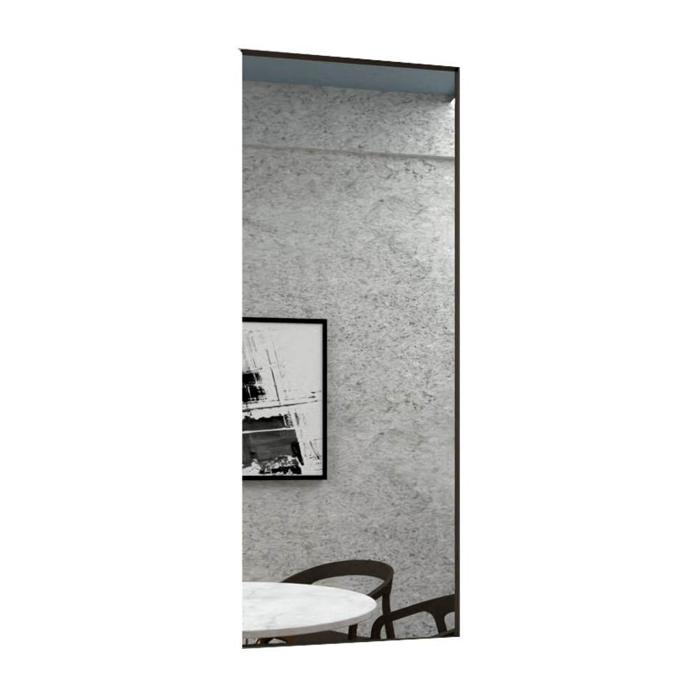 Espejo Rectangular Galena, Negro, con Marco En Estructura En Aluminio