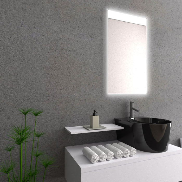 Espejo rectangular garda, gris, con luz led - Madecentro