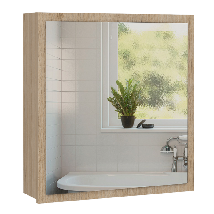 Gabinete de Baño Luma, Beige, con Puerta Espejo y Dos Entrepaños Para Ubicar Múltiples Objetos