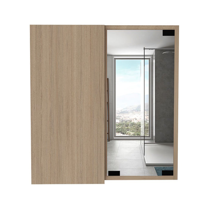 Gabinete de Baño Deneb, Beige, Incluye Puerta Espejo y Múltiple Superficies