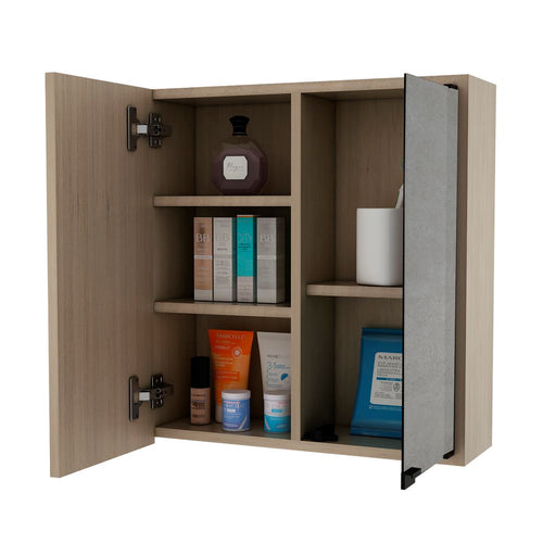 Gabinete de Baño Deneb, Beige, Incluye Puerta Espejo y Múltiple Superficies X2