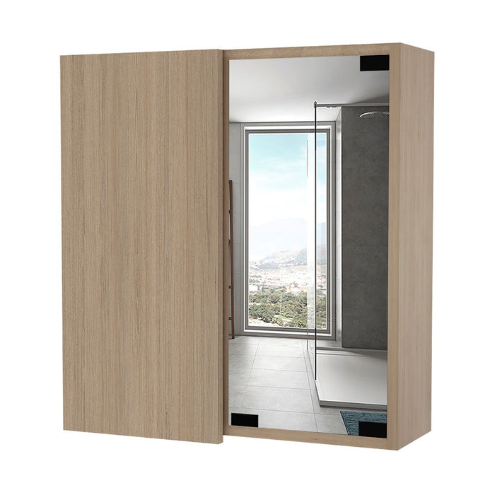 Gabinete de Baño Deneb, Beige, Incluye Puerta Espejo y Múltiple Superficies