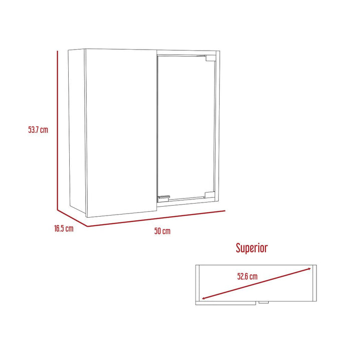 Gabinete de Baño Deneb, Beige, Incluye Puerta Espejo y Múltiple Superficies