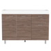 Gabinete Inferior Roswy, Castaño y Blanco Duqueza, con Un Cajón Deslizable y Tres Puertas