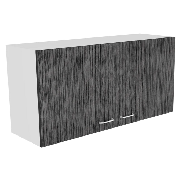 Gabinete superior cantabria, blanco perla y gris, con dos puertas batientes zf