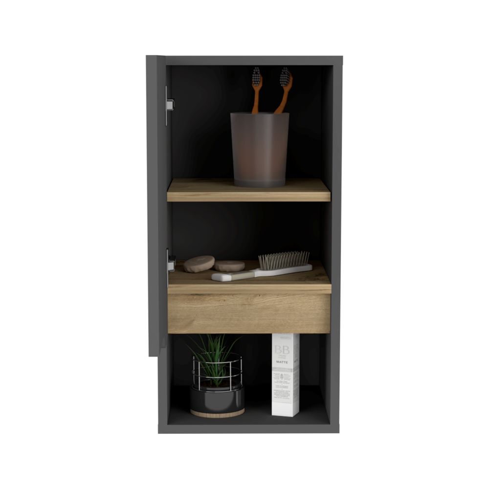 Gabinete de baño apolis, gris oscuro, con espacio para guardar objetos -  Madecentro