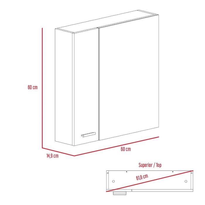 Gabinete de baño depp, beige, con varios entrepaños para ubicar objetos de aseo