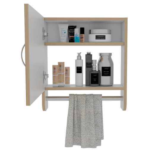 Mueble auxiliar de baño picasso, beige y blanco, con dos entrepaños y -  Madecentro