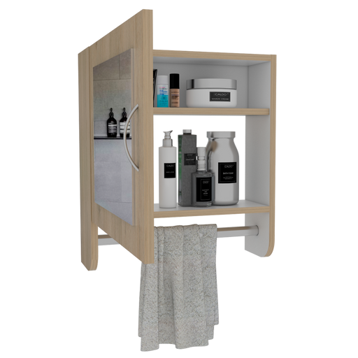 Gabinete de Baño Aqua, Beige y Blanco, Incluye Espejo X2