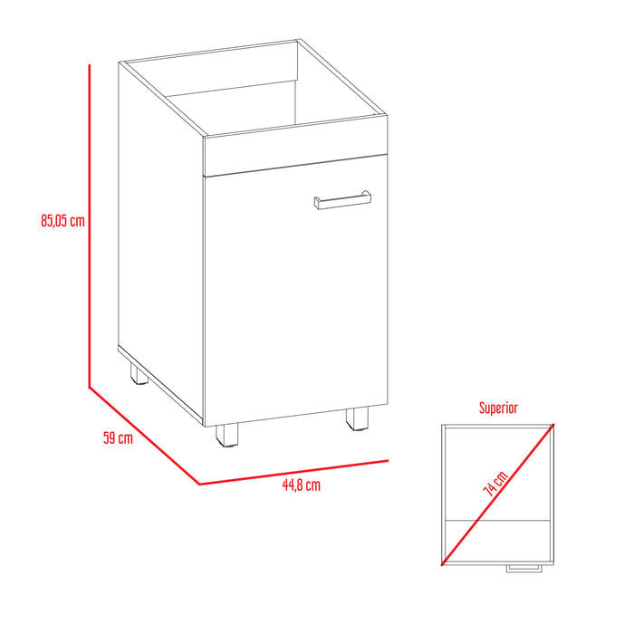 Mueble de Aseo Binil, Blanco, Una Puerta con Espacio Inferior Multiusos