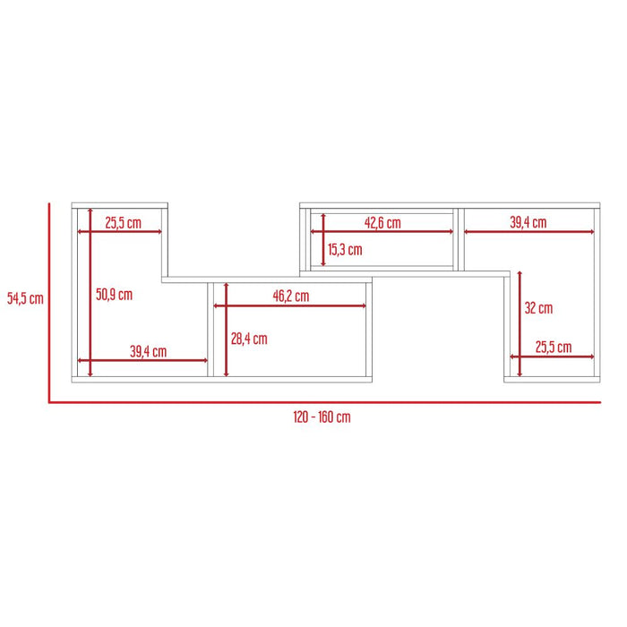 Mesa Para Tv Ascher, Wengue y Blanco, con Espacio Para Televisor de 50 Pulgadas