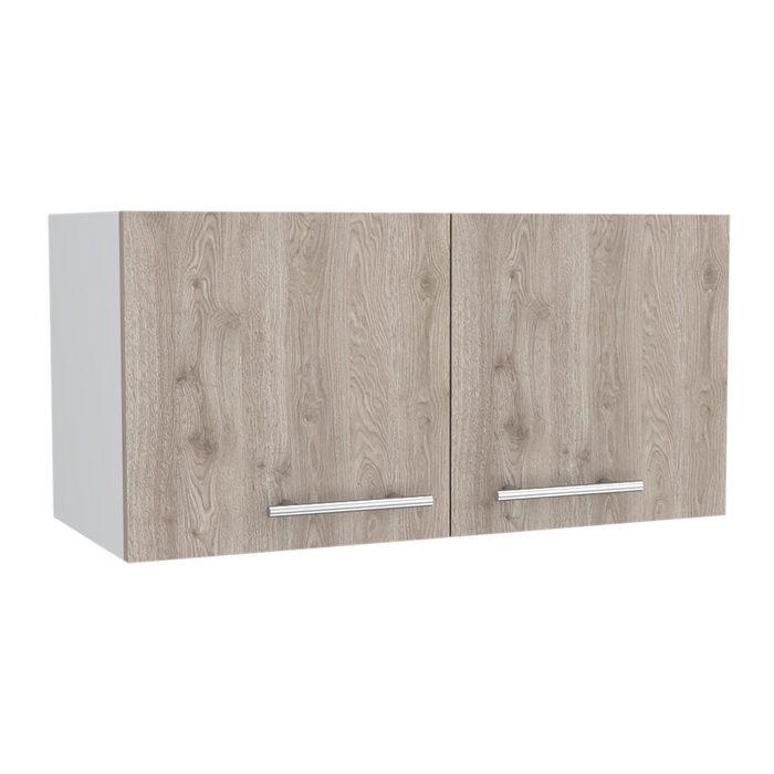 Mueble Sobre Campana Shope, Beige y Blanco, con Dos Puertas