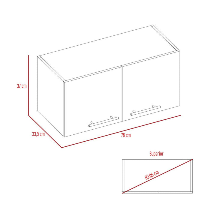 Mueble Sobre Campana Shope, Beige y Blanco, con Dos Puertas