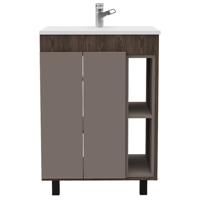 Mueble Lavamanos Meka, Cognac y Cocoa, Incluye Lavamanos