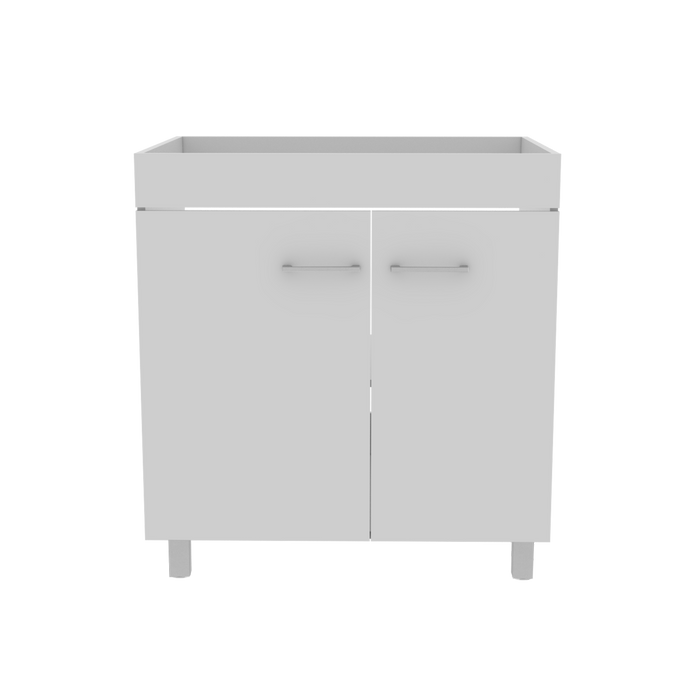 Mueble Lavadero Minox, Blanco, Material Resistente A La Humedad y Patas Metálicas