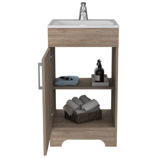 Mueble Lavamanos Apolis, Miel, con Una Puerta Batiente