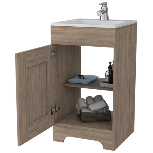 Mueble Lavamanos Apolis, Miel, con Una Puerta Batiente