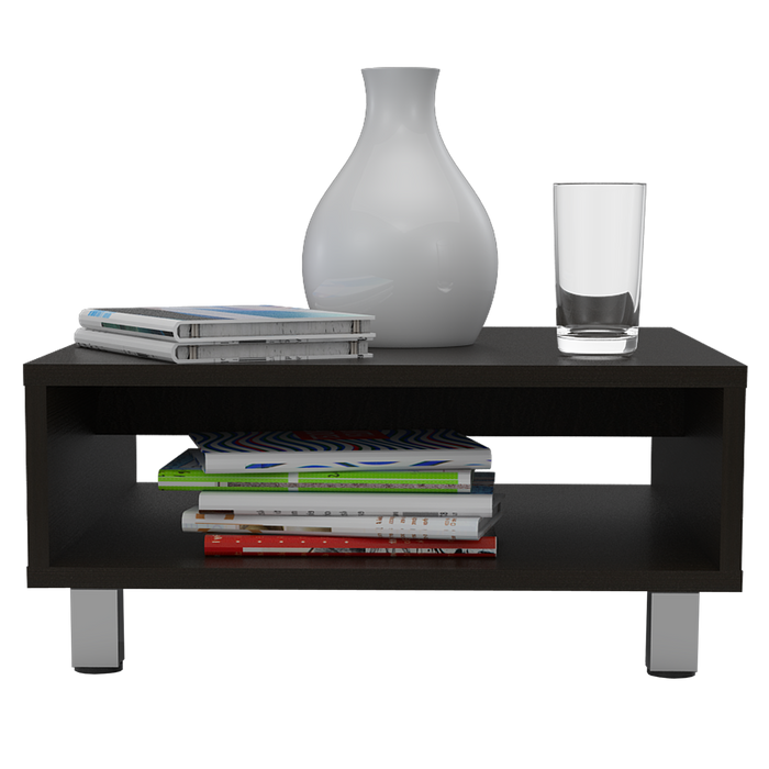 Mesa de Centro Pity, Wengue, con Patas En Acero Cromado