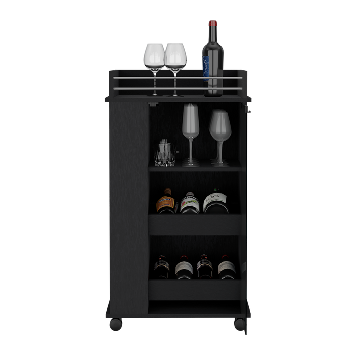 Bar spirit, wengue, con amplios espacios para ubicar copas y botellas zf