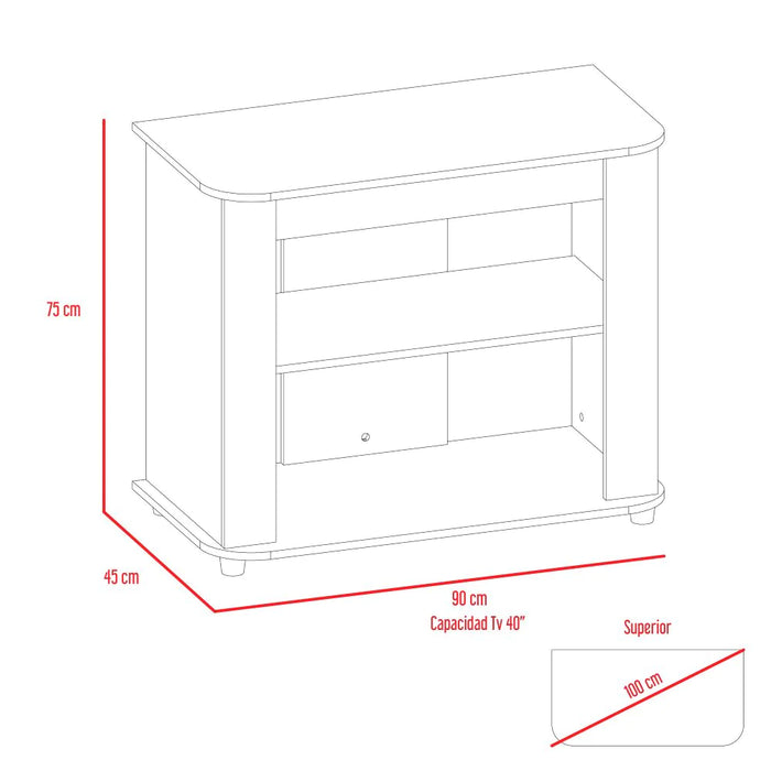 Mesa para tv smith, chocolate, para tv hasta de 45 pulgadas