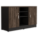 Mueble Auxiliar Recibidor Basic, Negro Soft y Chocolate, con Dos Puertas Batientes