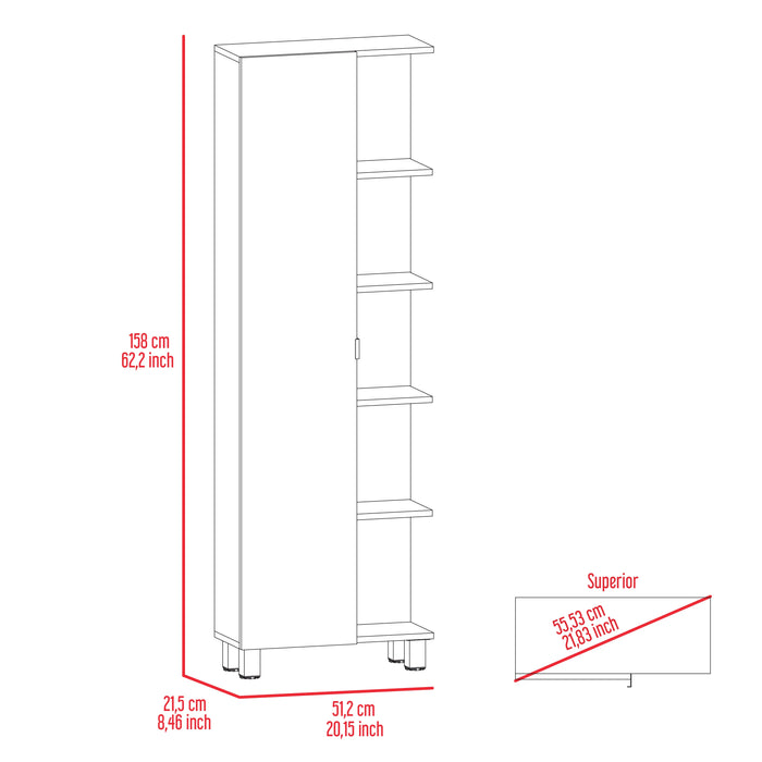 Mueble esquinero arán, café claro, con variedad de entrepaños zf