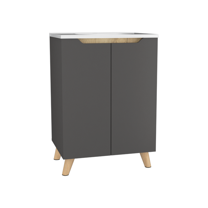 Mueble Lavamanos Apolis color Plata Para Baño.