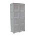 Mueble Organizador Elegance Rattan Da Vinci, Gris, con Cuatro Puertas Batientes