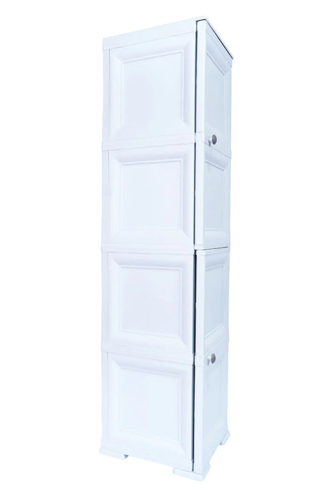 Mueble organizador elegance donatello, liso blanco marqueza, con dos puertas batientes