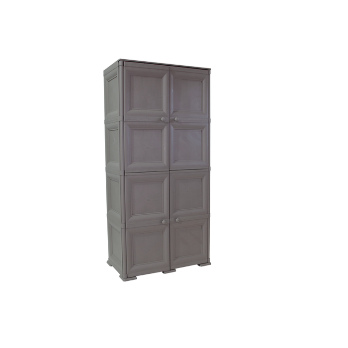 Mueble Organizador Elegance Liso Da Vinci, Cocoa, con Cuatro Puertas Batientes