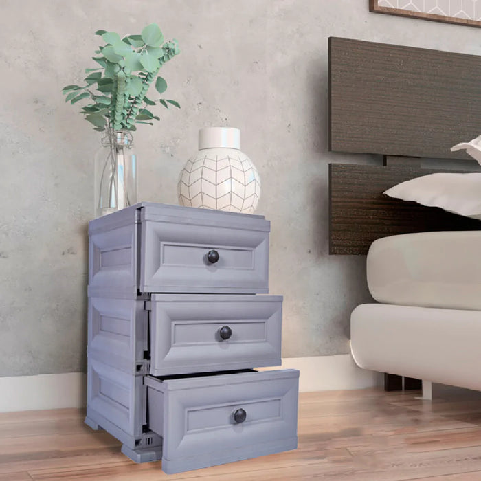 Mueble organizador elegance matisse, gris, con tres cajones deslizables