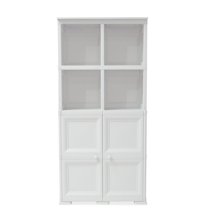 Mueble Organizador Elegance Liso Monet, Blanco Perla, con Dos Puertas Batientes