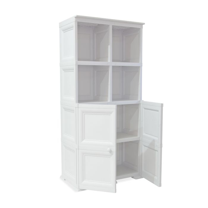 Mueble Organizador Elegance Liso Monet, Blanco Perla, con Dos Puertas Batientes